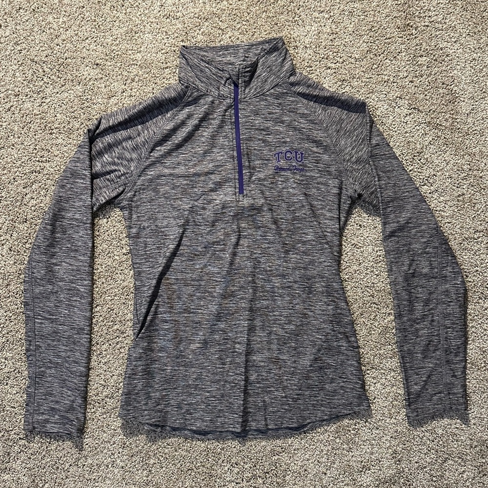 Colosseum TCU Heather Grey Quarter-Zip Pullover